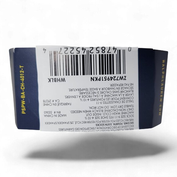 Polo Ralph Lauren Women's 6 Pair Quarter Ankle Socks White Black SpellOut Pony 4 - Picture 8 of 8